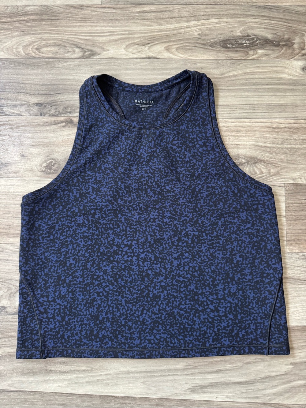Athleta Shanti Crop Jacquard Tank Top Blue Size Extra Large Tall